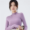 Machine-washable semi-high-neck women's sweater, seamless 100% pure wool sweater, early autumn thin knitted base layer for women Specification image